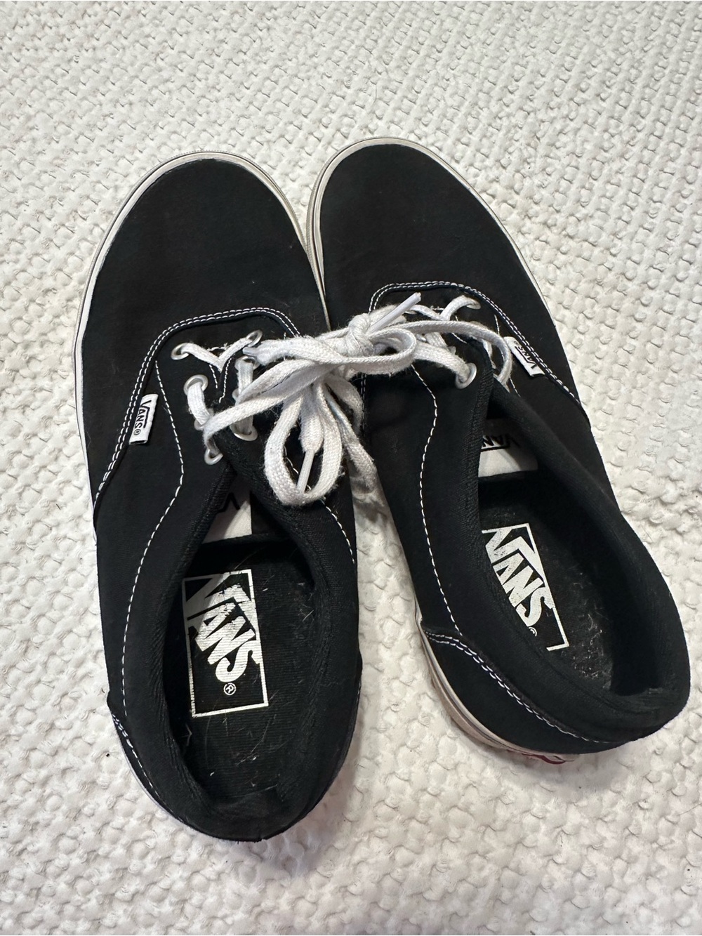 Vans Black Canvas Low-Top Sneakers with White Accents